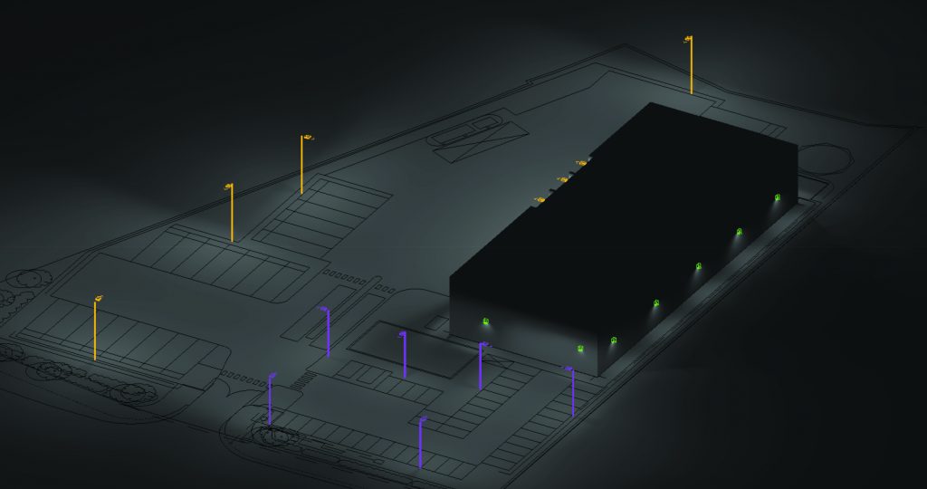 Lighting Design 3D Render Building