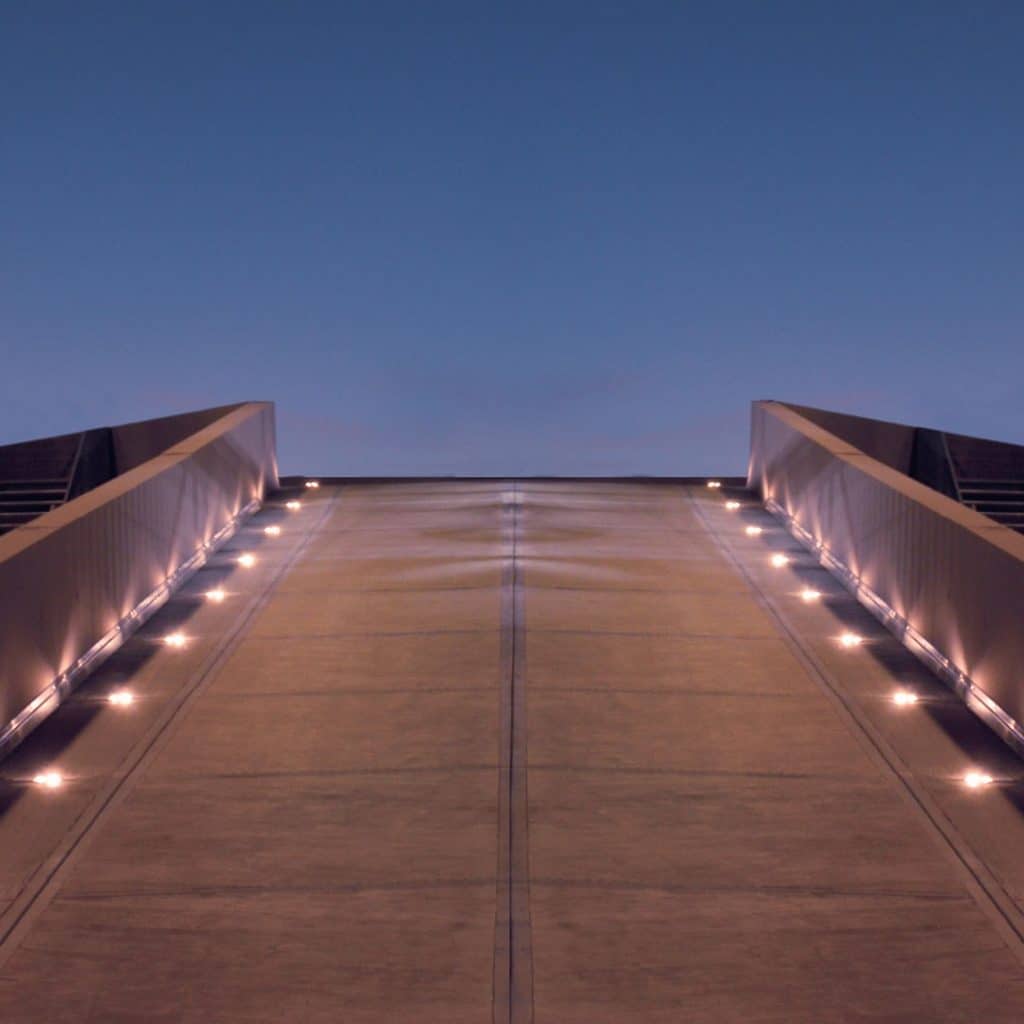 Building alcove lit by LED Architectural lighting