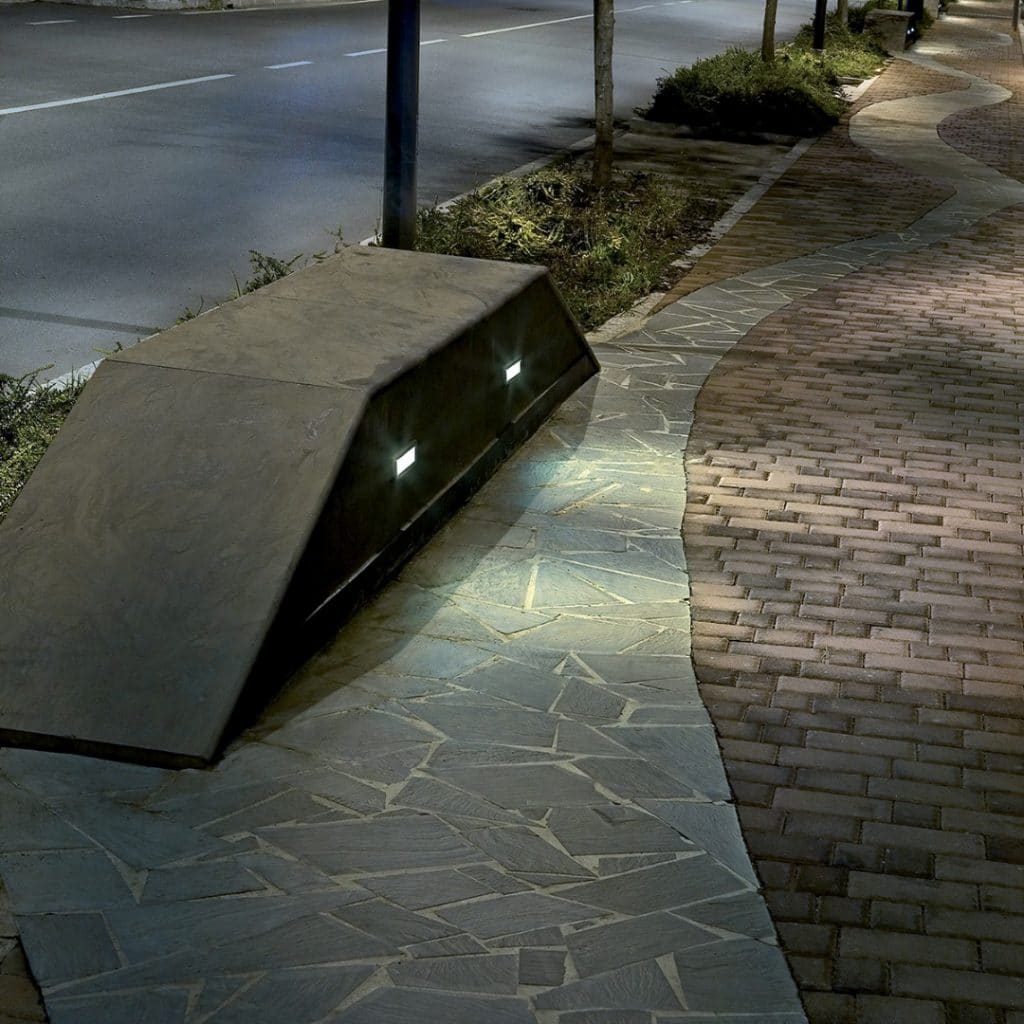 LED lighting on pedestrian pathway