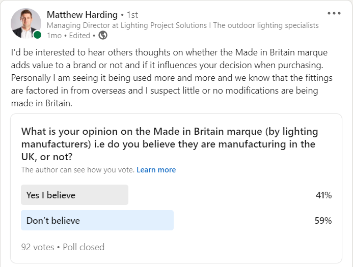 made in britain linkedin poll