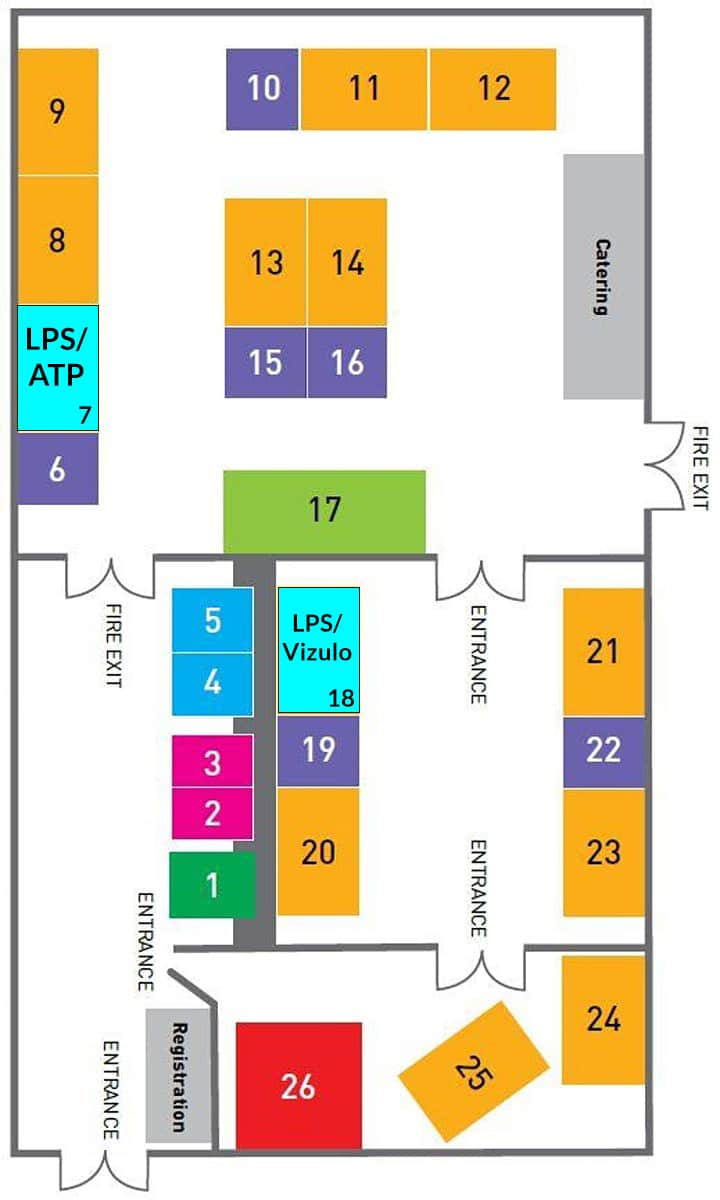 Venue map showing the stall locations for LPS.