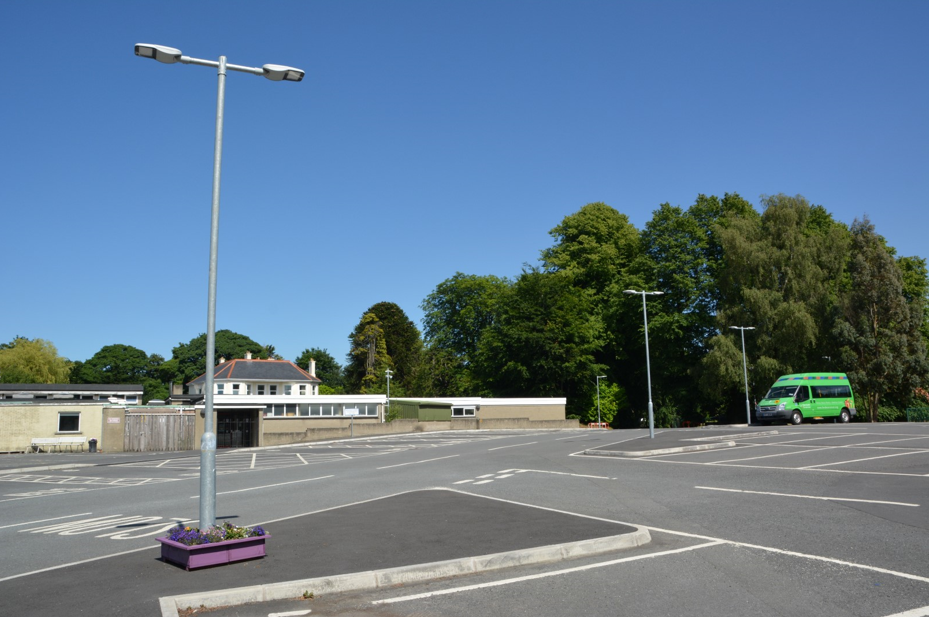 STar led street light installed in a car park