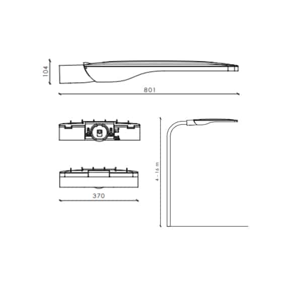 Stork LED light fixture dimensions