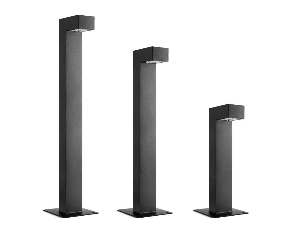 Minimalist LED Bollard Heron in all free sizes and flanced bottom