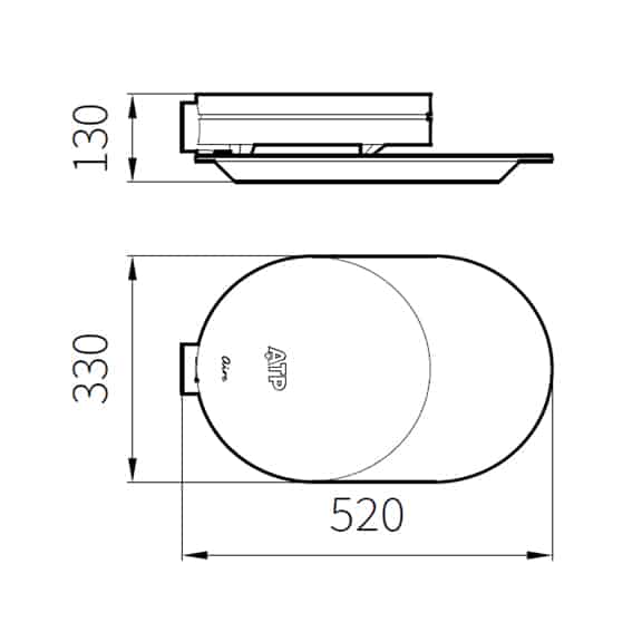 Dimensions for the aire 5 LED street light