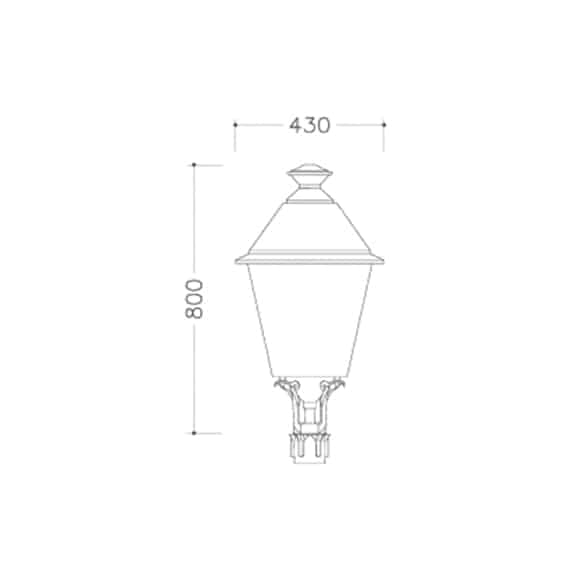 Dimensions of the villa LED luminaire