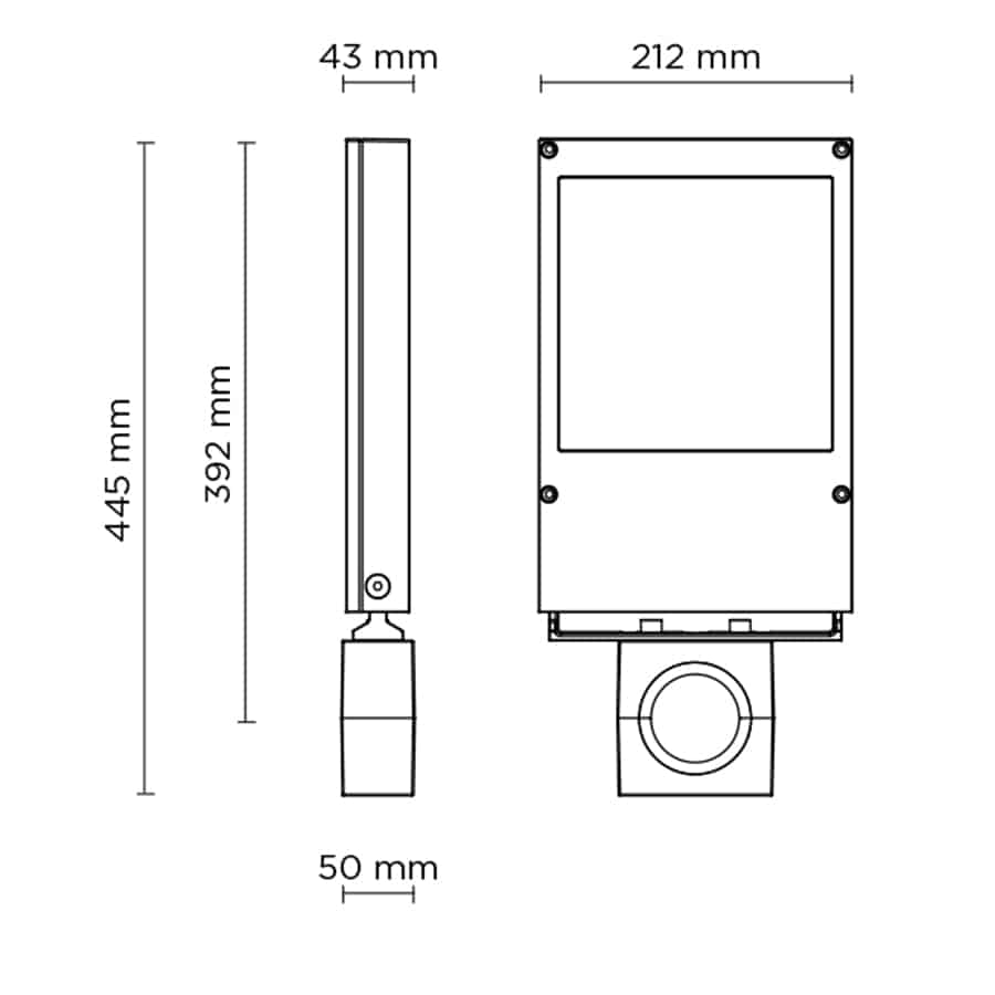 Book LED street light dimensions