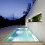 Pool LED submerged lighting installation