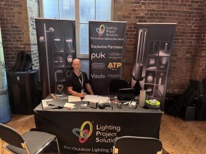 James Fletcher at the Lighting Project Solution Stand at Specifi 2025
