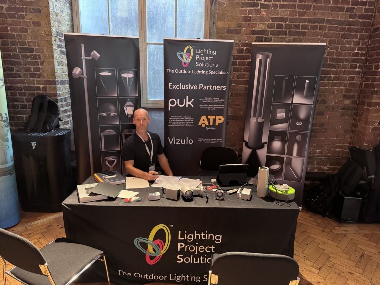 James Fletcher at the Lighting Project Solution Stand at Specifi 2025