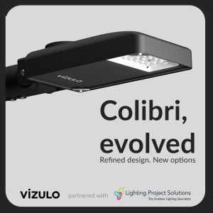 Image of colibri evolved along with logos for Lighting Project Solutions and Vizulo.