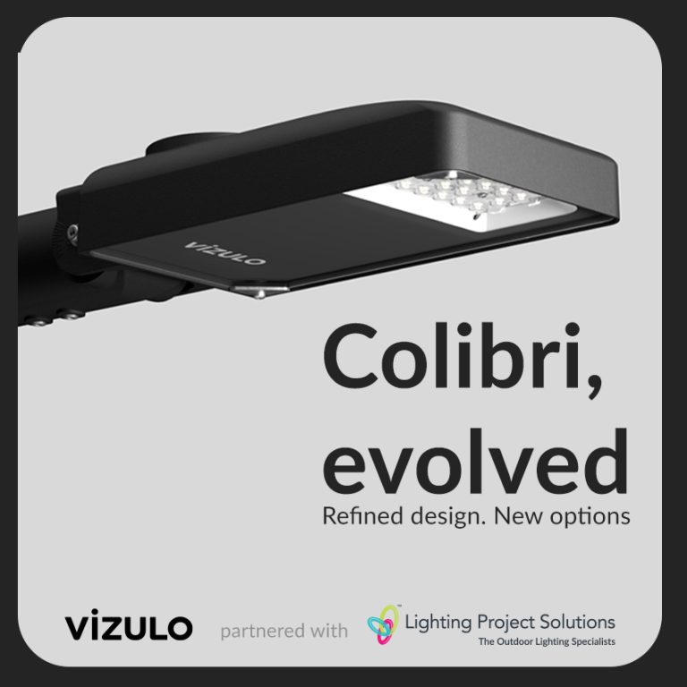 Image of colibri evolved along with logos for Lighting Project Solutions and Vizulo.